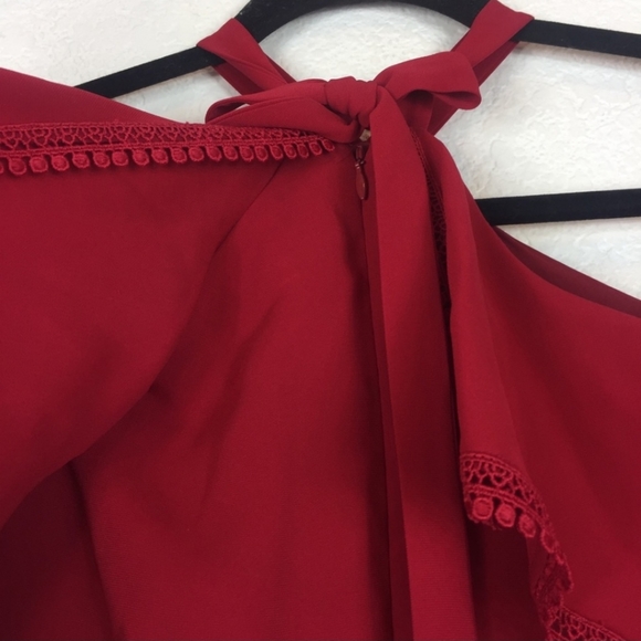Shoshanna Red Laight Cold Shoulder Dress- GORG!! - Picture 15 of 16